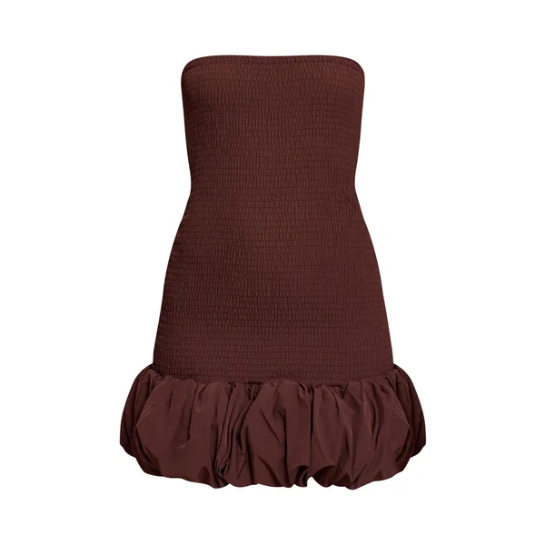 Chocolat Robe Moulante Bandeau Froncée