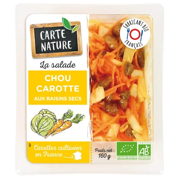 Chou carottes aux raisins secs
