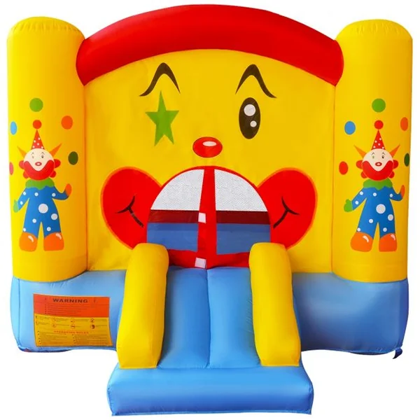 Château Gonflable avec Toboggan pour Enfant Motif Clown Filet Protecteur en Tissu Oxford 300x225x175cm Multicolore