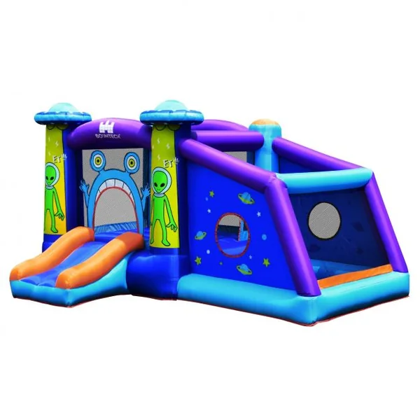 Château Gonflable pour 3 Enfants Motif Extraterrestre Charge Max 120KG Souffleur Non-inclus