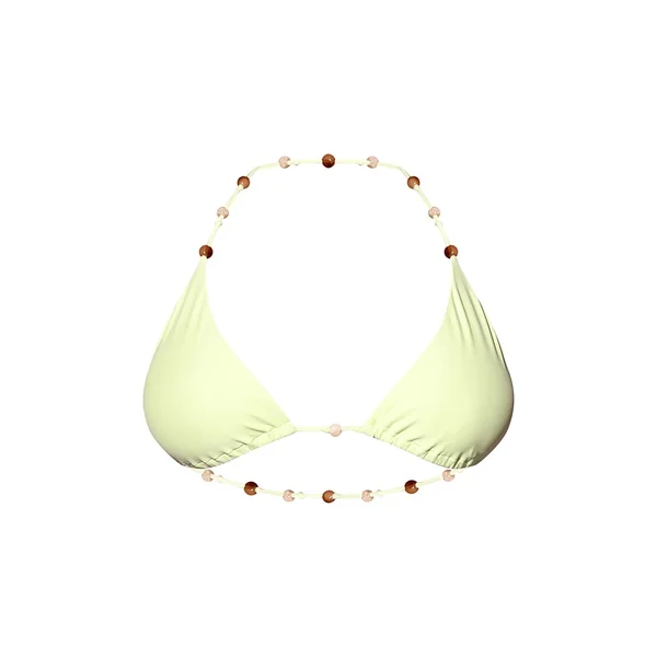 Citron Vert Haut De Bikini Triangle Grande Taille Avec Détails De Perles