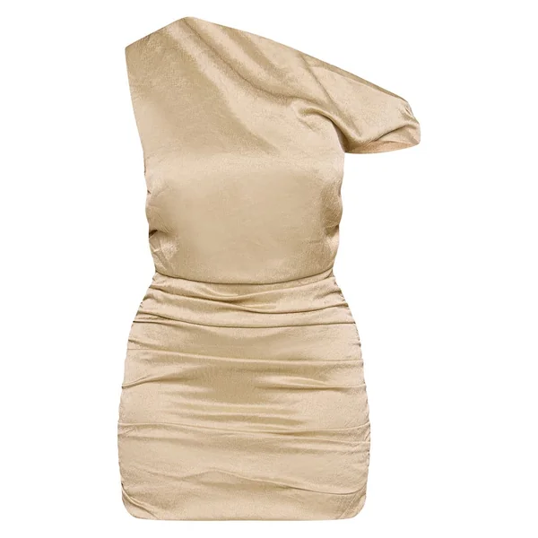 Citron Vert Pâle Robe Courte Asymétrique Satinée Texturée