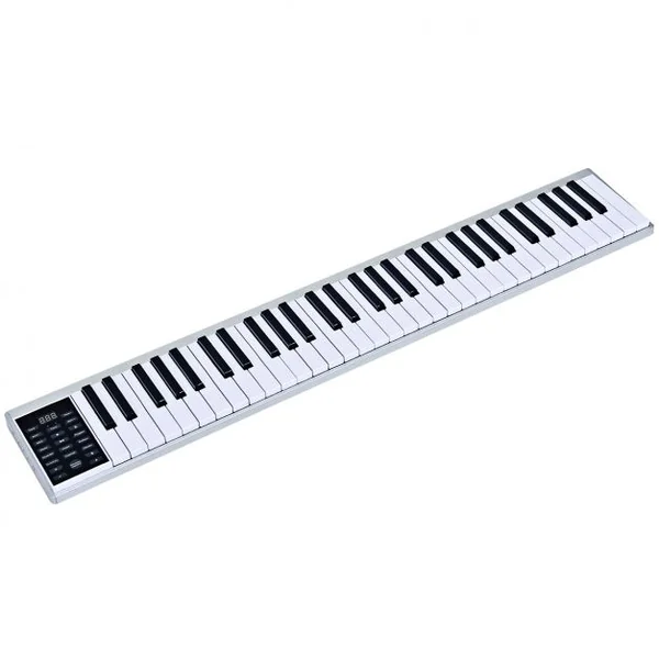 Clavier de Musique Électronique pour Enfants Portable avec Étui de Transport+accessoires en Abs+pc 91x15x25cm Noir
