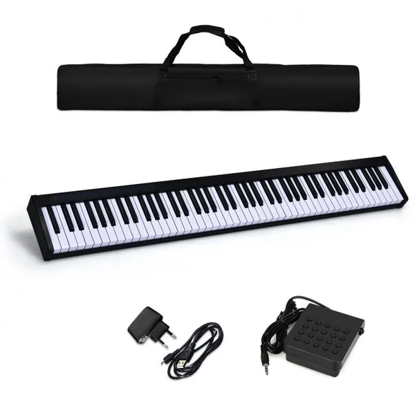 Clavier Electrique à 88 Touches 128 Rythmes 128 Notes Réglage Dynamique Interface MIDI/USB Fonction Bluetooth et Sac