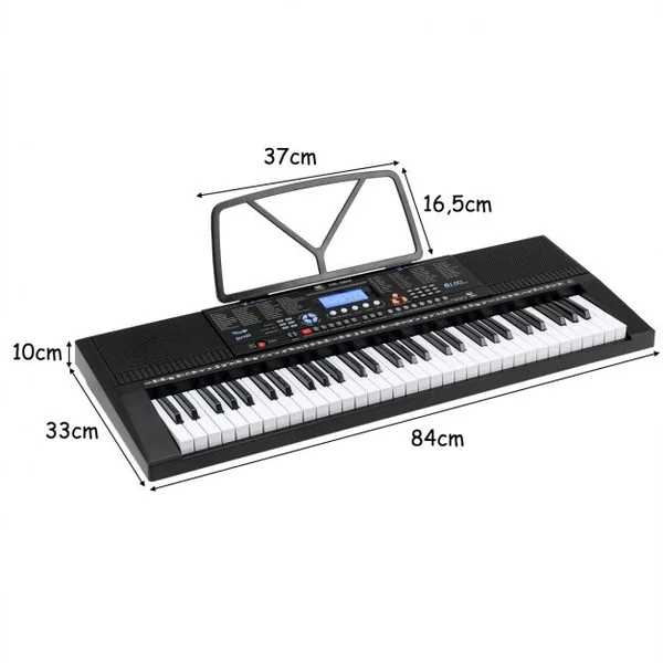 Clavier Piano Electrique 61 Touches avec Stand Microphone Ecran Haut-parleur Amplificateur