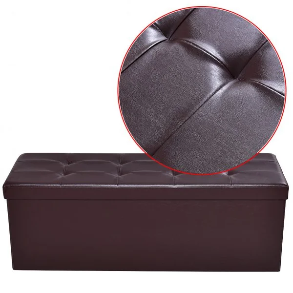 Coffre siège de rangement tabouret pouf banc pliable café