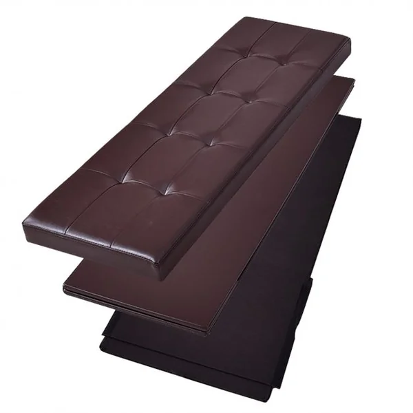 Coffre siège de rangement tabouret pouf banc pliable café