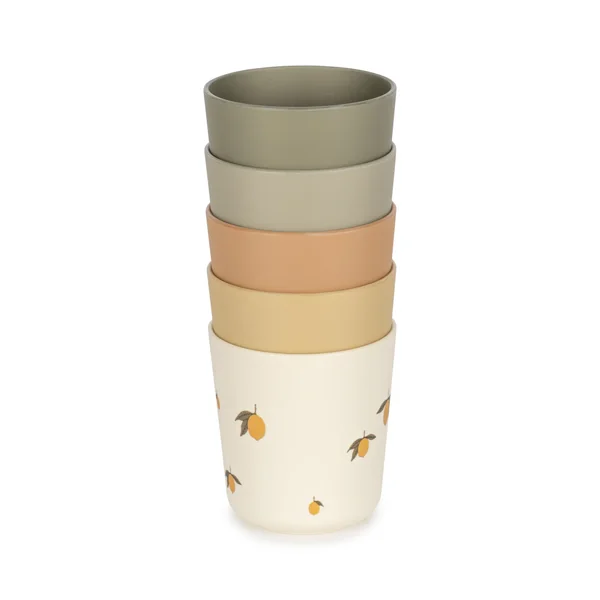 Coffret 5 verres citron mix - Konges Slojd - Soins Bébé Naturels & Produits Maman Après Naissance
