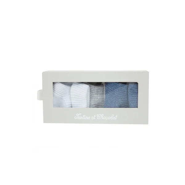 Coffret Chaussettes babyboy bleu Tartine et Chocolat - Soins Bébé Naturels & Produits Maman Après Naissance