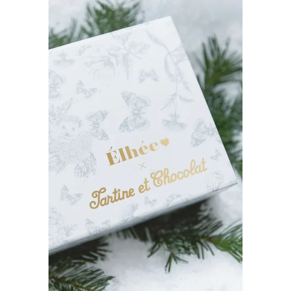 Coffret Doudou et biberon toile de Jouy grise Elhée x Tartine et Chocolat - Soins Bébé Naturels & Produits Maman Après Naissance