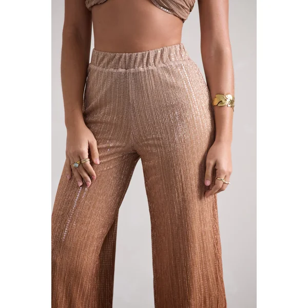 Connection | Pantalon doré métallique