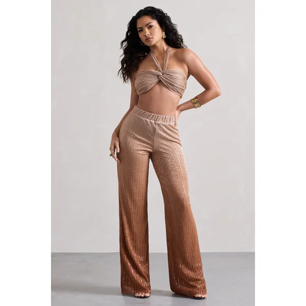 Connection | Pantalon doré métallique