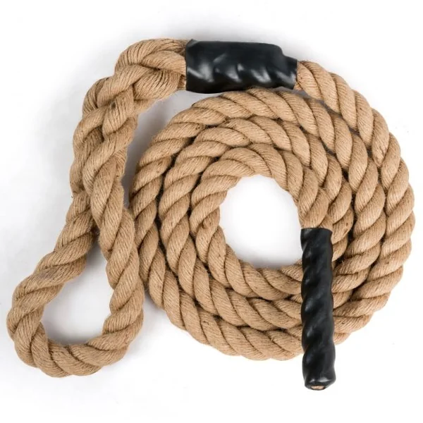Corde de Chanvre 3M Diamètre de 38MM Corde de Sport en Jute Poignées en Caoutchouc