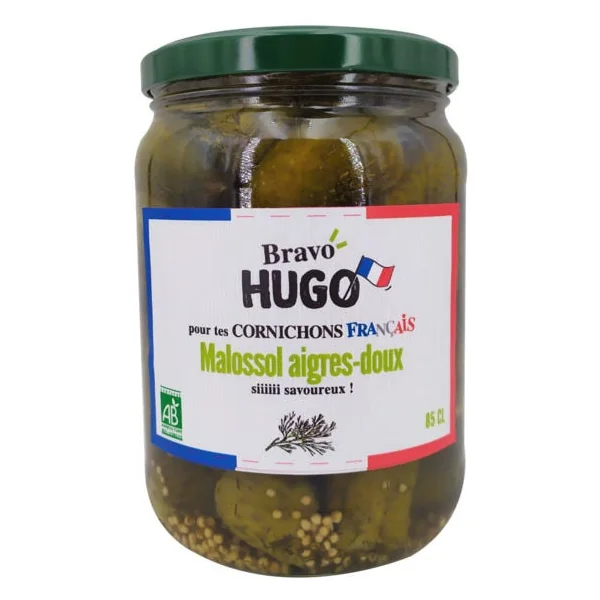 Cornichon gros aigre-doux France 425g net égoutté