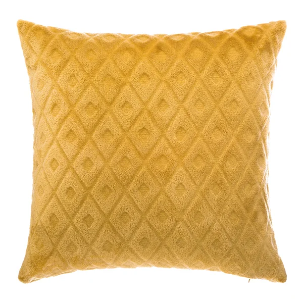 Coussin losanges 3D doux ocre 40x40cm