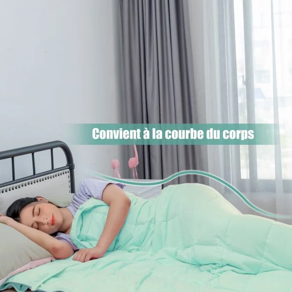 Couverture Lestée 6,82KG 203x152cm avec 2 Housses de Couette Amovibles Vert