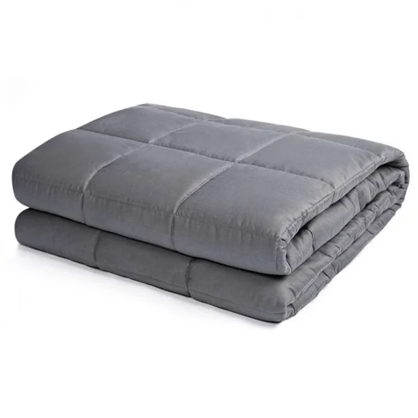 Couverture Pondérée Couverture Anti-stress pour Adultes et Enfants Coton perles de Verre Polyester, 122x185cm, Gris