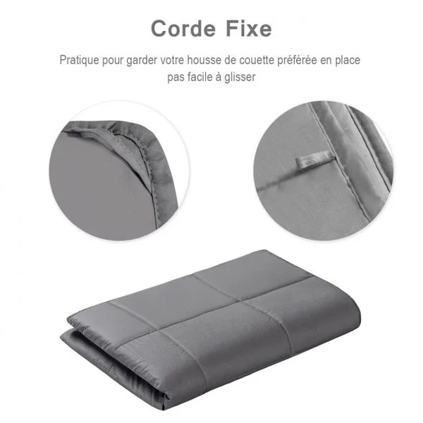 Couverture Pondérée Couverture Anti-stress pour Adultes et Enfants Coton perles de Verre Polyester, 122x185cm, Gris