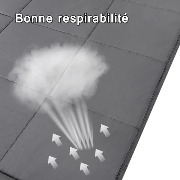 Couverture Pondérée Couverture de Légère à Lourde Soulage le Stress 100% Coton Respirant 8 kg, 152 x 203 cm, Grise