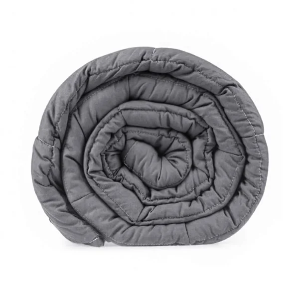 Couverture Pondérée Couverture de Légère à Lourde Soulage le Stress 100% Coton Respirant 8 kg, 152 x 203 cm, Grise