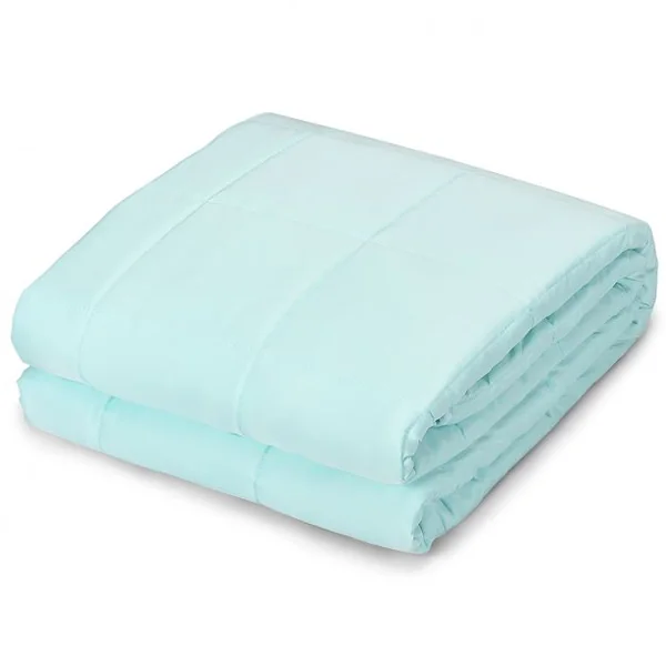 Couverture Pondérée de 9 kg pour Adultes 7 Couches 8 Boucles avec Perles de Verre en Polyester, 152x203cm, Vert