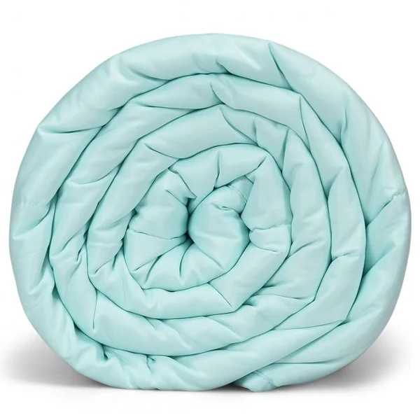 Couverture Pondérée de 9 kg pour Adultes 7 Couches 8 Boucles avec Perles de Verre en Polyester, 152x203cm, Vert