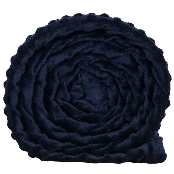 Couverture Pondérée Lestée 85 Kg Housse Amovible 8 Boucles en Coton et Perles de Verre 122x183cm Bleu et Gris Foncé