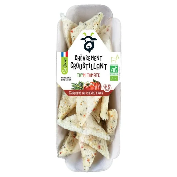 Crackers au chèvre frais thym tomate