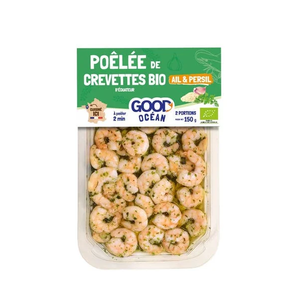 Crevettes poêlée ail et persil 150g