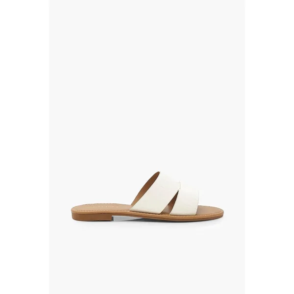 Croc Peep Toe Sliders