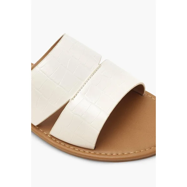 Croc Peep Toe Sliders
