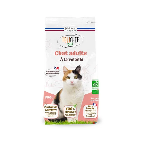 Croquettes chat volaille riz légumes 800g