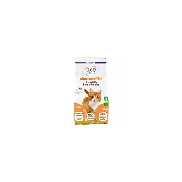 Croquettes à la volaille sans céréales pour chat stérilisé - 2kg
