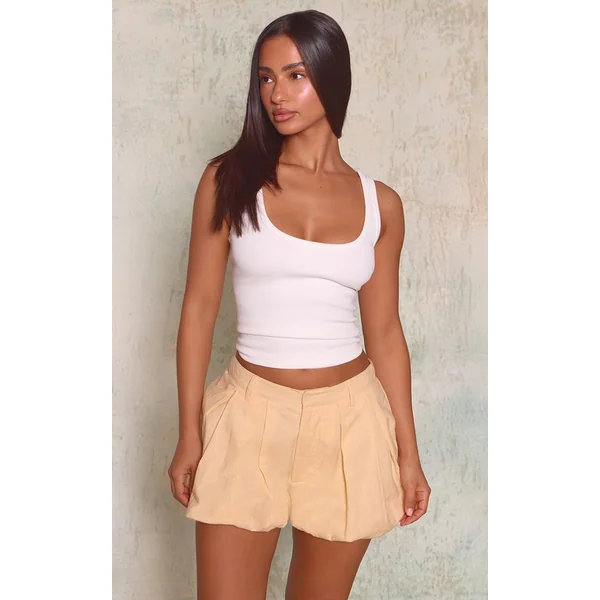 Crème Au Beurre Short Taille Haute Bouffant Aspect Lin Buttercream Petite