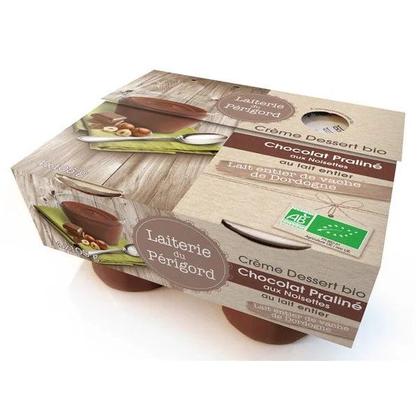 Crème chocolat praliné noisettes 4x105g
