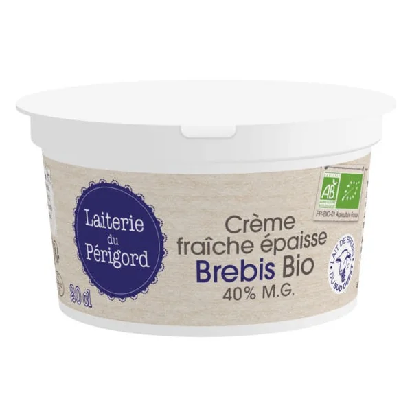 Crème fraîche épaisse brebis 40% MG 20cl