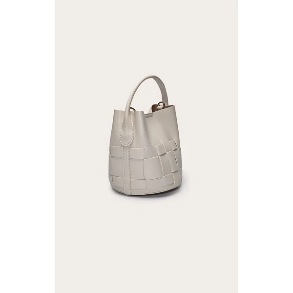 Crème Sac Bandoulière En Synthétiquecuir Souple Avec Détail Tressé