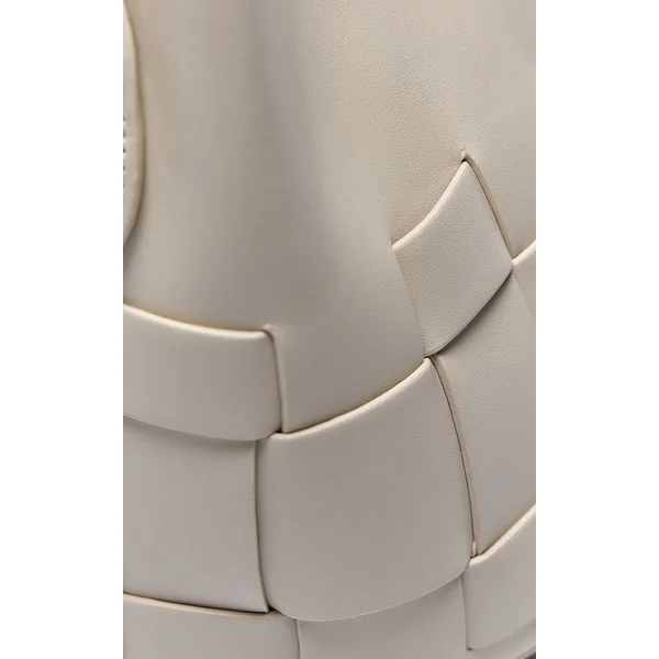 Crème Sac Bandoulière En Synthétiquecuir Souple Avec Détail Tressé