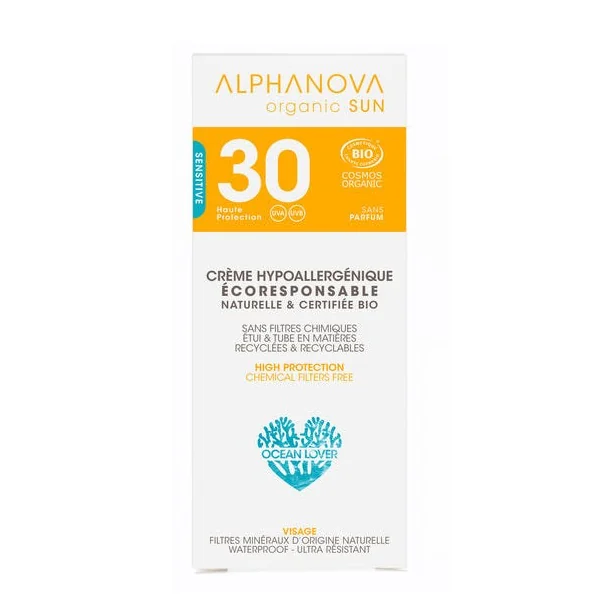 Crème solaire visage sans parfum SPF30 50g