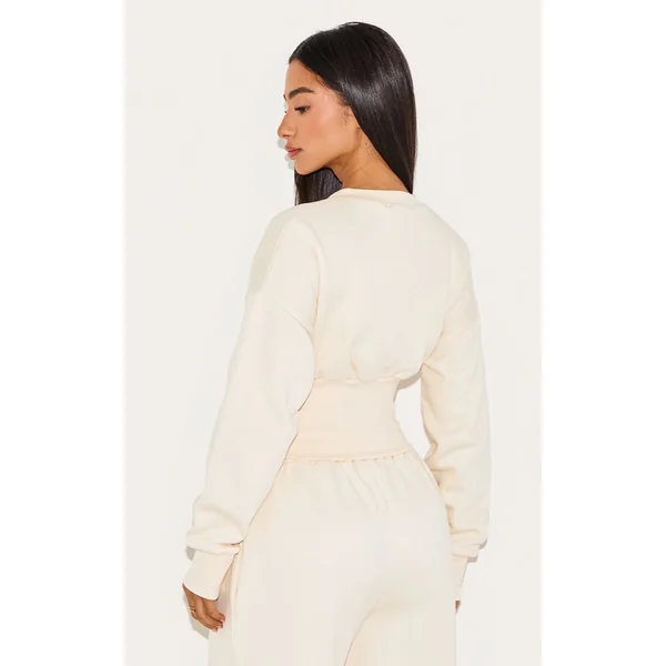 Crème Sweat Zippé Petite À Ourlet Élastiqué