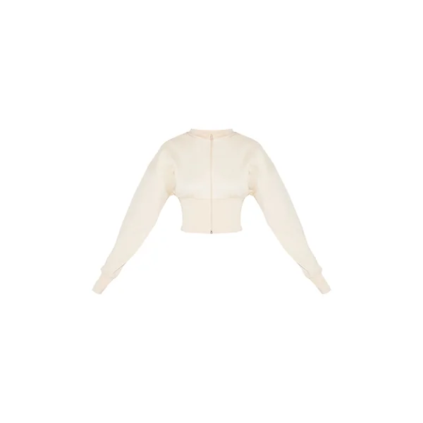 Crème Sweat Zippé Petite À Ourlet Élastiqué