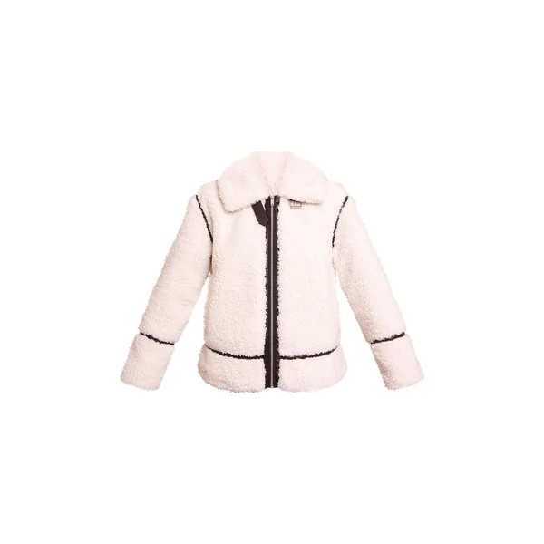 Crème Veste Aviateur Noire À Empiècements En Synthétique
