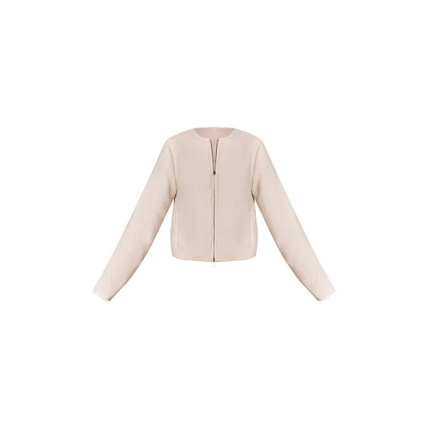 Crème Veste Bomber Zippée En Bouclé Champignon