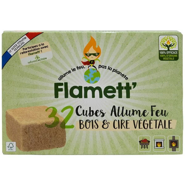 Cubes Allume Feu Bois & Cire végétale (32)