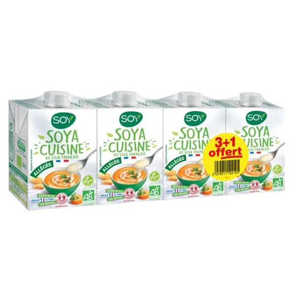 Cuisine soja allégée 20cl 3+1 grat