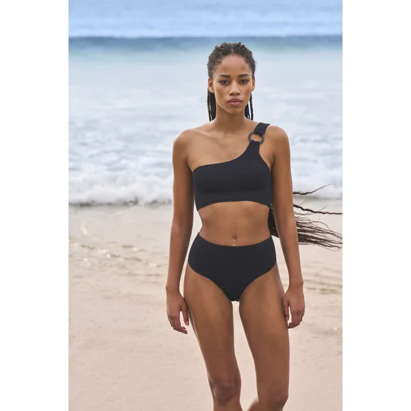 Culotte bikini taille haute en matière extensible