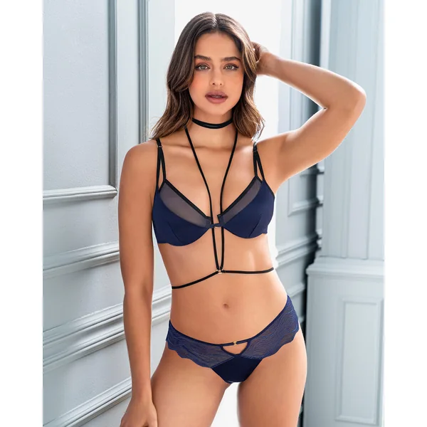 Culotte coquine en dentelle transparente festonnée