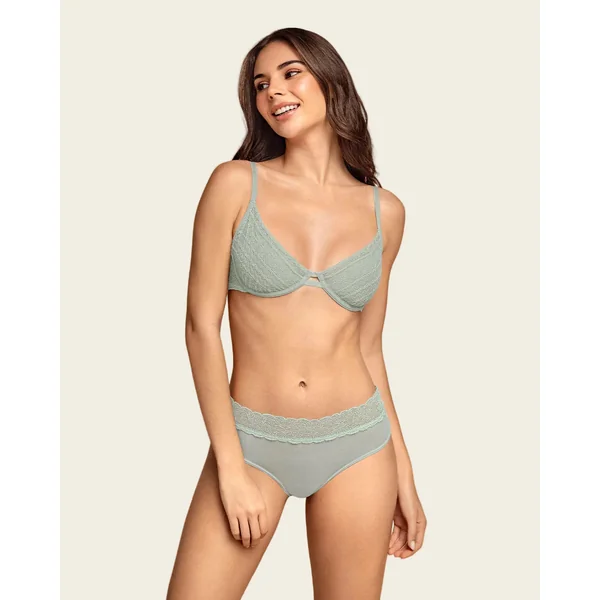 Culotte taille mi-haute en tulle et dentelle seyx