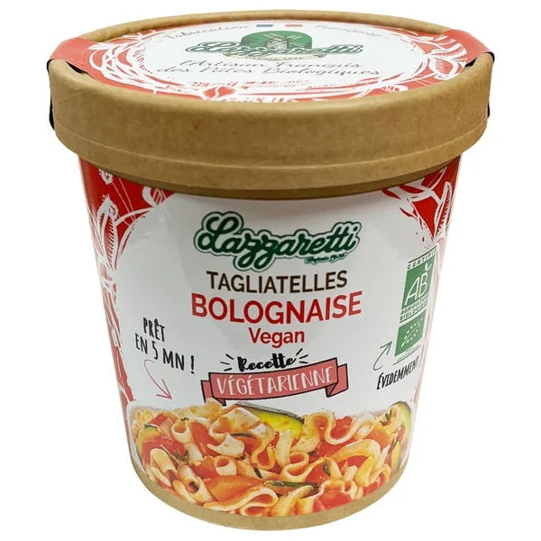 Cup tagliatelles bolognaise vegan 70g