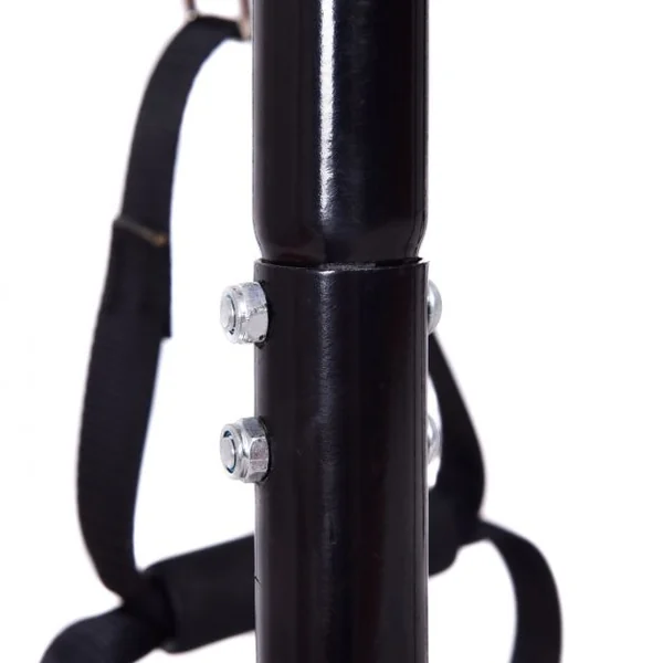 Demi-barres Parallèles de Musculation avec 2 Sangles de Suspension et Poignée en Mousse en Acier, 86x71x96,5cm, Noir